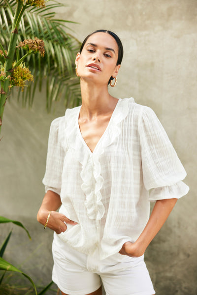 Chloe Shirt in Off White Plaid