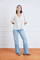 Chloe Shirt in Off White Plaid