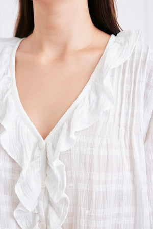 Chloe Shirt in Off White Plaid