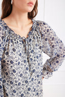 Esme Top in Sapphire Vines