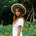 LORETTA Linen Jute Hat in Off White