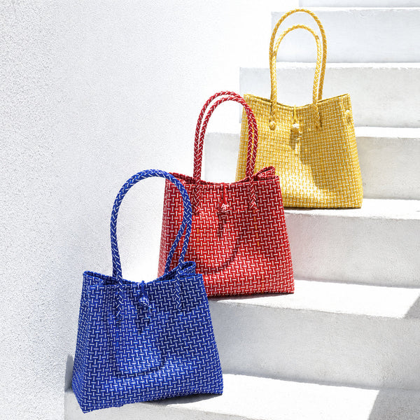 Toko Recycled Woven Tote Bag, in Navy