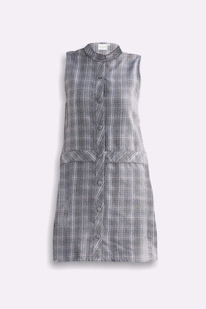 The Cotton Tweed Shift Dress in Grey
