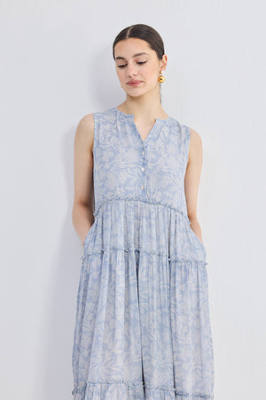 The Perfect Resort Floral Maxi in Periwinkle Blue