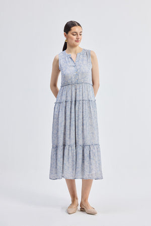 The Perfect Resort Floral Maxi in Periwinkle Blue