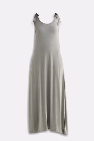 Tie-Detail Maxi Dress in Light Olive