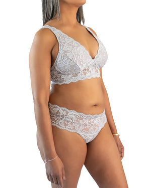 Vela Wireless Bra, Grey / Mauve