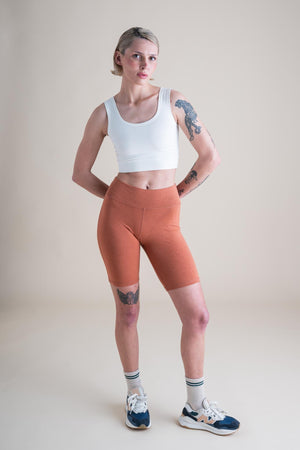 Yoga Bike Shorts in Adobe