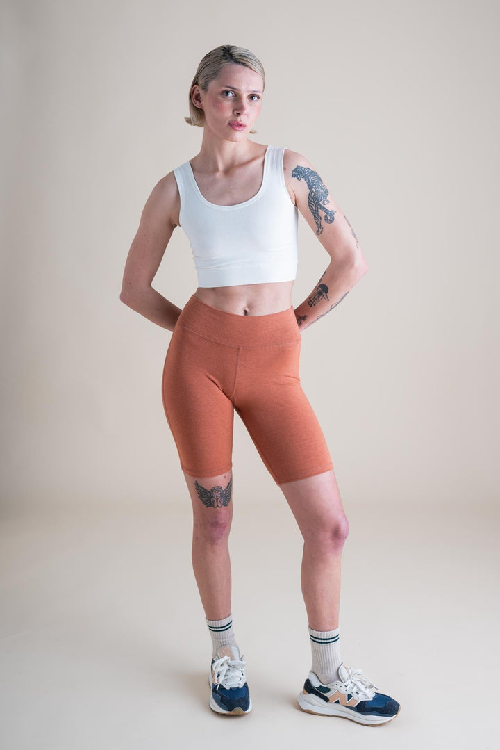 Yoga Bike Shorts in Adobe
