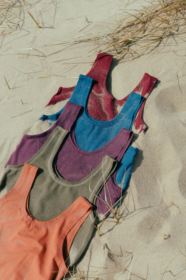 Yoga Crop Tank in Azure