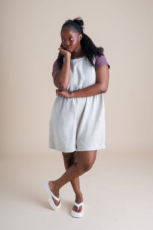 Lisbon Romper (Updated) in Sand Dollar