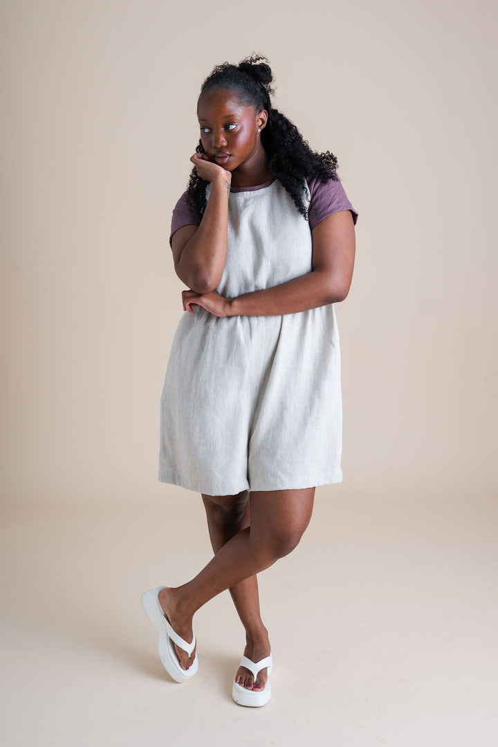 Lisbon Romper (Updated) in Sand Dollar