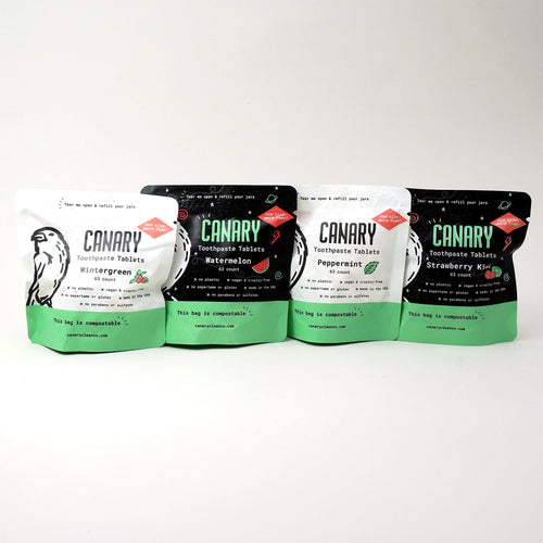 4 Pack Sampler of Canary Toothpaste Tablets