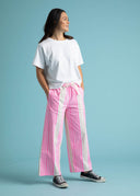 Shore Pant - Mixed Up Stripe - Baked Clay & Neon Pink