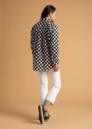 Good Boyfriend Shirt - Checkerboard Black