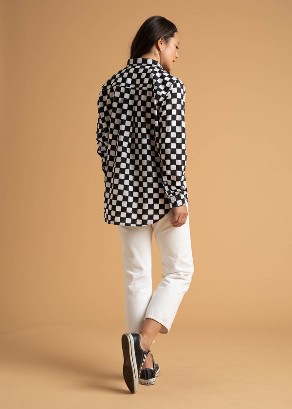 Good Boyfriend Shirt - Checkerboard Black