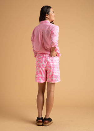 Shore Shorts - Messy Dots - Neon Pink