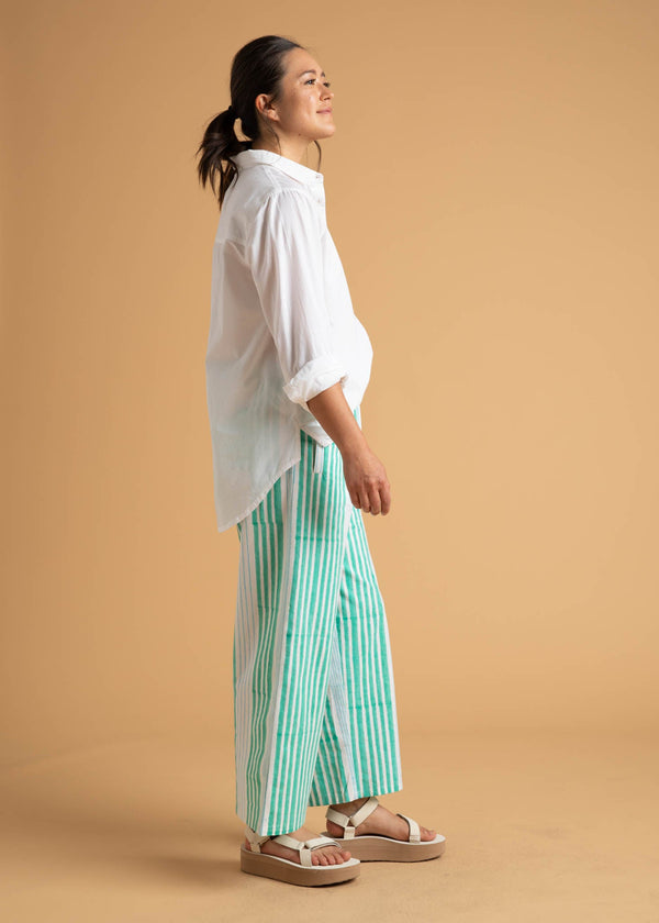 Shore Pant - Mixed Up Stripe - Seaglass & Cerulean