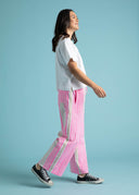 Shore Pant - Mixed Up Stripe - Baked Clay & Neon Pink