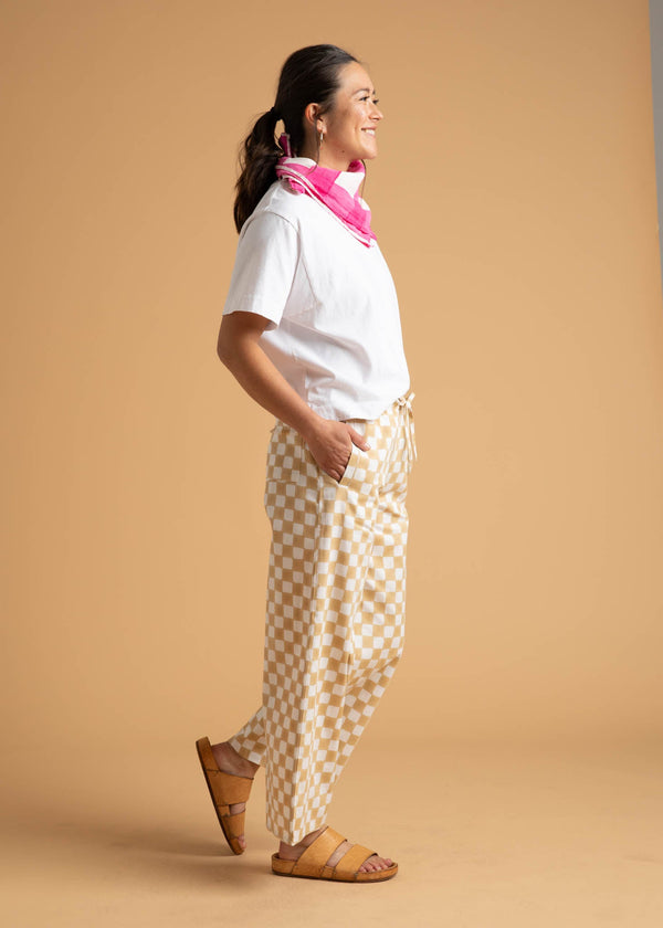Shore Pant - Checkerboard Natural