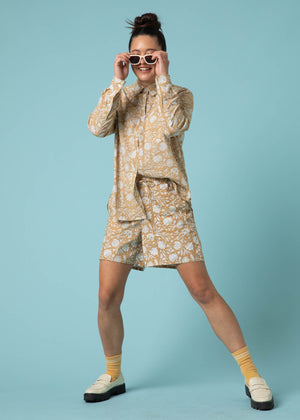 Good Boyfriend Shirt - Floral Escape Baked Clay & Olive Oil