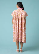 Meadow Dress - Floral Escape in Baked Clay & Neon Pink