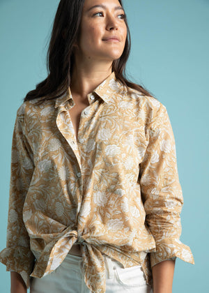 Good Boyfriend Shirt - Floral Escape Baked Clay & Olive Oil