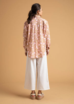Good Boyfriend Shirt - Floral Escape Baked Clay & Neon Pink
