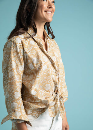 Good Boyfriend Shirt - Floral Escape Baked Clay & Olive Oil