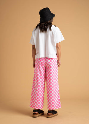 Shore Pant - Checkerboard Neon Pink