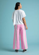 Shore Pant - Mixed Up Stripe - Baked Clay & Neon Pink