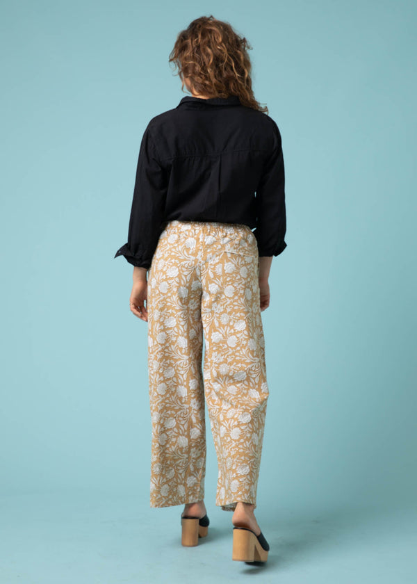 Shore Pant - Floral Escape in Baked Clay & Olive Oil
