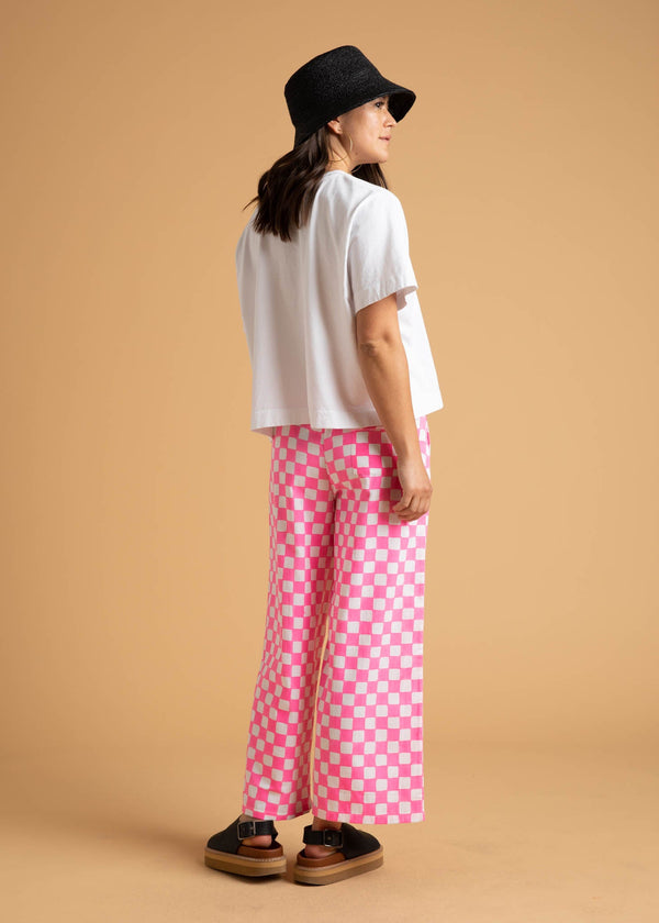 Shore Pant - Checkerboard Neon Pink