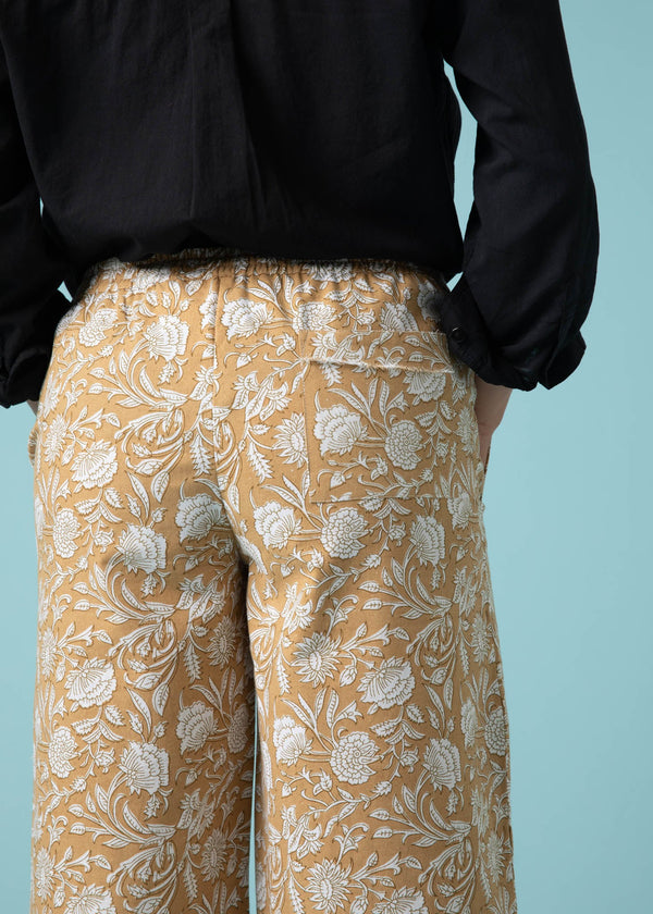 Shore Pant - Floral Escape in Baked Clay & Olive Oil