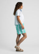 Shore Shorts - Mixed Up Stripe - Seaglass & Cerulean