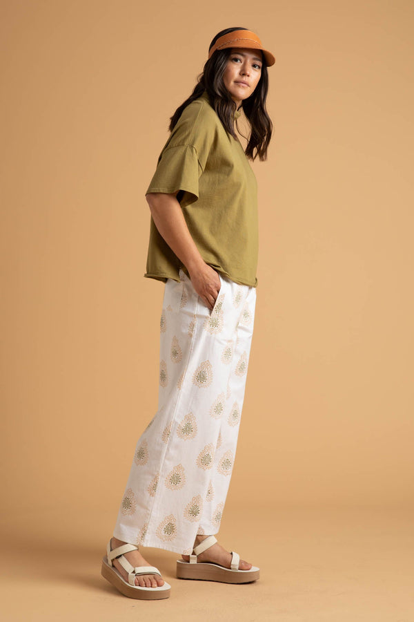 Mare Mock Neck Top - Olive Oil