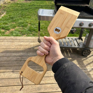 Bamboo 3-in-1 Grill Scraper, Spatula & Bottle Opener