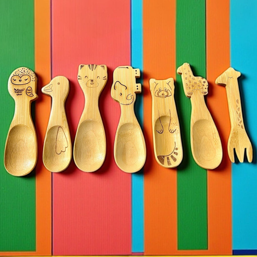 Bamboo Animal Kids Spoons