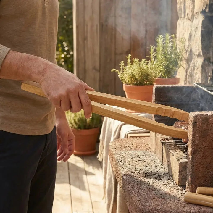 Bamboo Barbecue Grilling Tong 19"