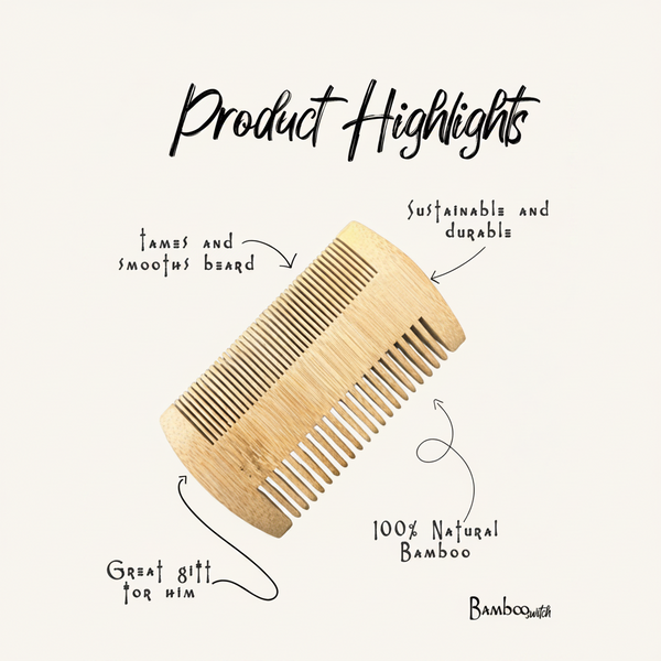 Bamboo Beard Comb | Double-Sided