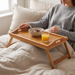 Collapsible Bamboo Bed Tray