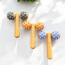 Bamboo Body Massage Tool with Silicone Rolling Head