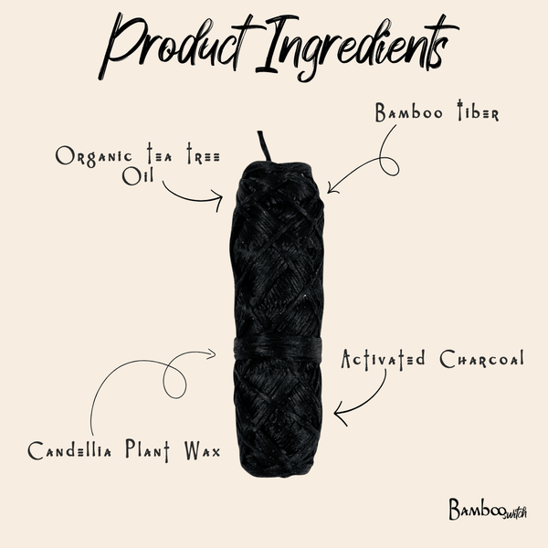 Bamboo Charcoal Floss in Glass Container