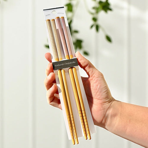 Bamboo Chopstick Set with Color-Grip Options