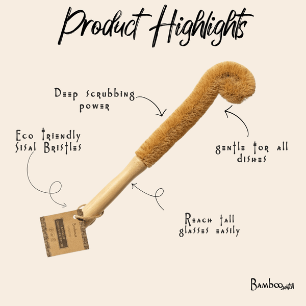 Bamboo Drinkware Cleaning Brush XL | Straight