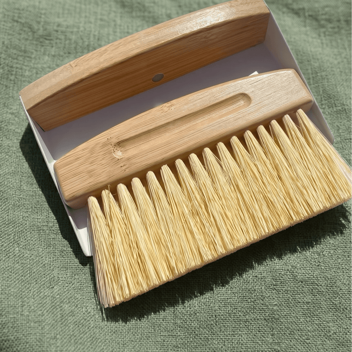 Bamboo Dust Pan With Brush