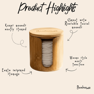 Bamboo Facial Rounds Holder