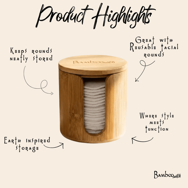Bamboo Facial Rounds Holder