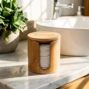 Bamboo Facial Rounds Holder