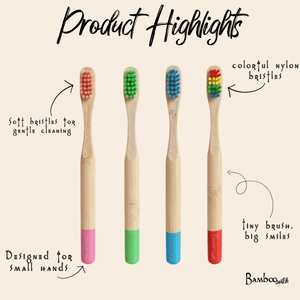 Bamboo Kids Toothbrush | Round Handle